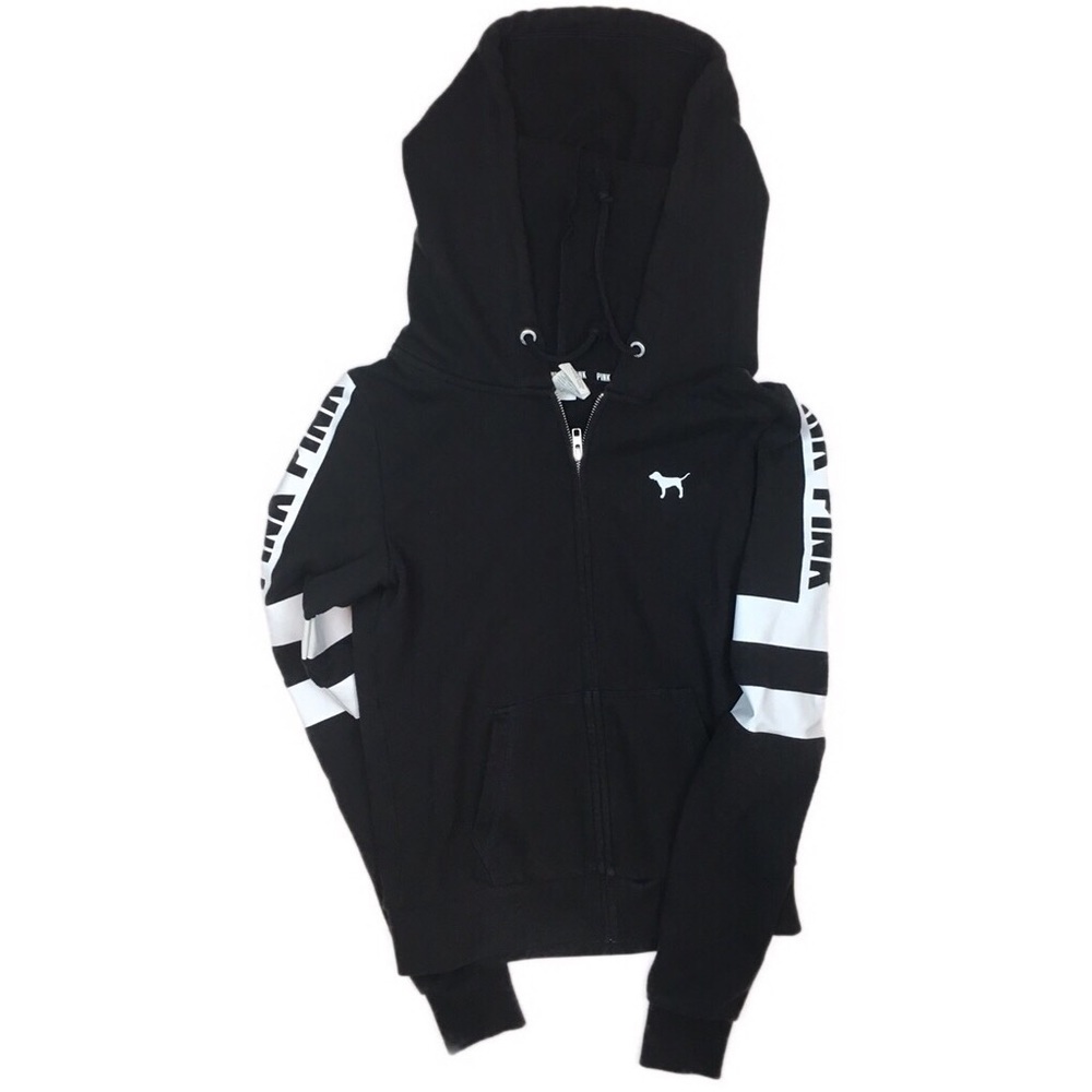 VS PINK Black and White Hoodie Size Small